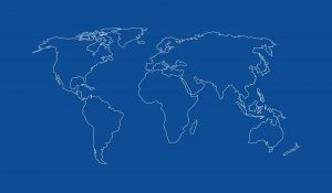 map of world with blue background