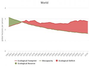 world ecological footprint and biocapacity per person
