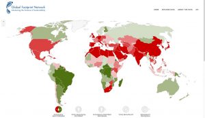 Ecological Footprint Explorer open data platform screesnhot